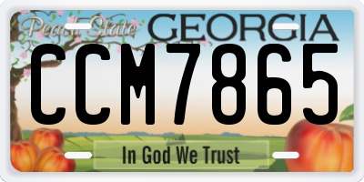 GA license plate CCM7865