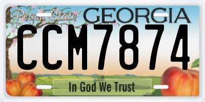 GA license plate CCM7874