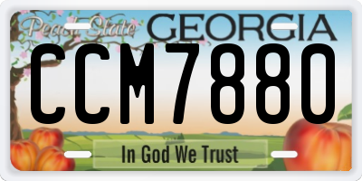 GA license plate CCM7880