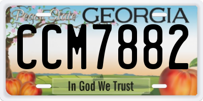 GA license plate CCM7882