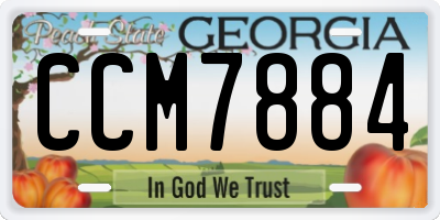 GA license plate CCM7884