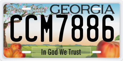 GA license plate CCM7886