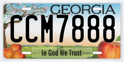GA license plate CCM7888
