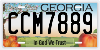 GA license plate CCM7889