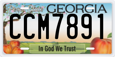 GA license plate CCM7891