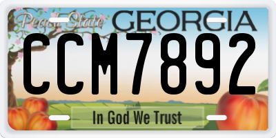 GA license plate CCM7892