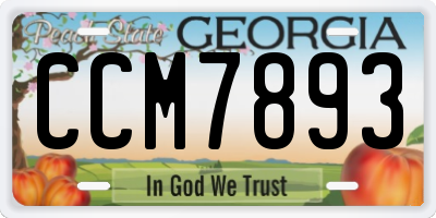 GA license plate CCM7893