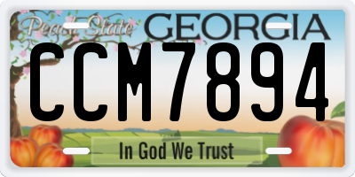 GA license plate CCM7894