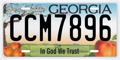 GA license plate CCM7896