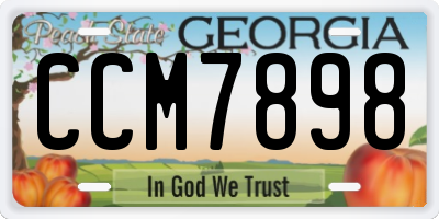 GA license plate CCM7898