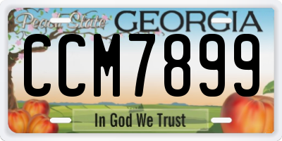 GA license plate CCM7899