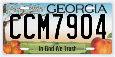 GA license plate CCM7904