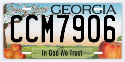 GA license plate CCM7906