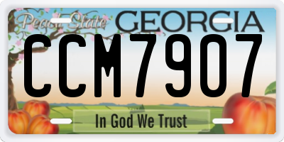 GA license plate CCM7907
