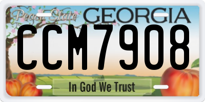 GA license plate CCM7908