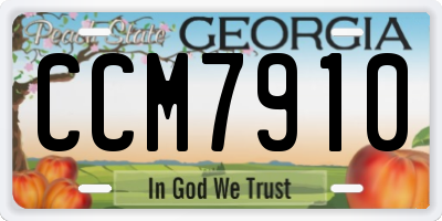 GA license plate CCM7910