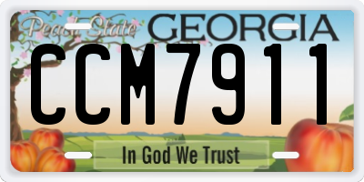 GA license plate CCM7911