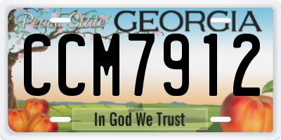 GA license plate CCM7912