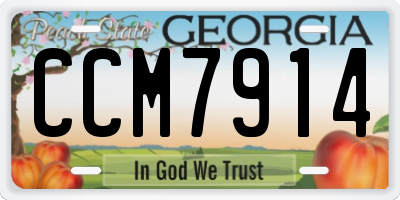 GA license plate CCM7914