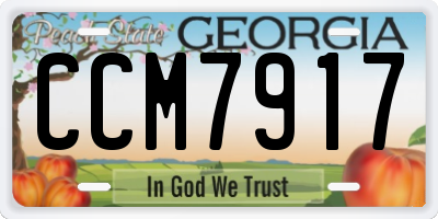 GA license plate CCM7917