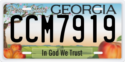 GA license plate CCM7919