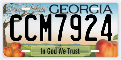 GA license plate CCM7924