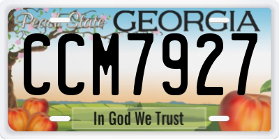 GA license plate CCM7927