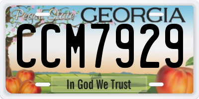 GA license plate CCM7929