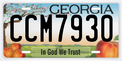 GA license plate CCM7930