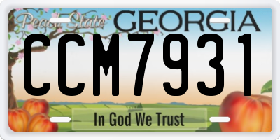 GA license plate CCM7931