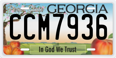 GA license plate CCM7936
