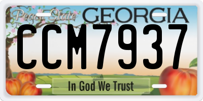 GA license plate CCM7937