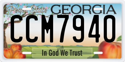 GA license plate CCM7940