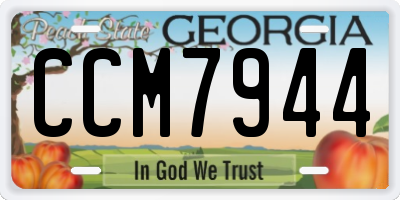 GA license plate CCM7944