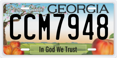 GA license plate CCM7948