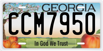 GA license plate CCM7950