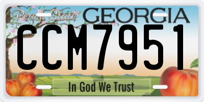 GA license plate CCM7951