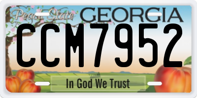 GA license plate CCM7952