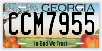 GA license plate CCM7955