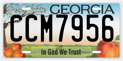 GA license plate CCM7956