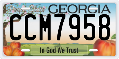 GA license plate CCM7958