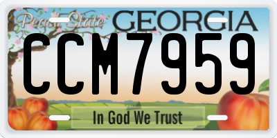 GA license plate CCM7959