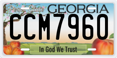 GA license plate CCM7960