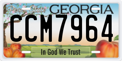 GA license plate CCM7964