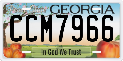 GA license plate CCM7966