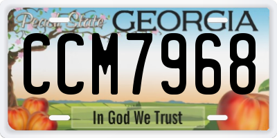 GA license plate CCM7968