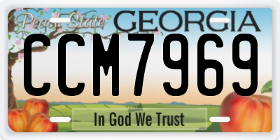 GA license plate CCM7969