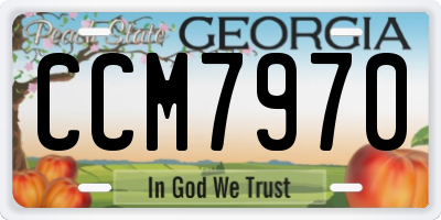 GA license plate CCM7970
