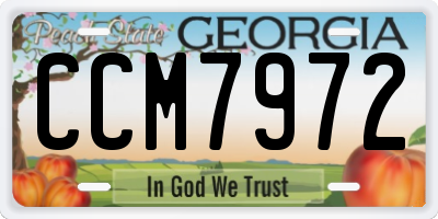 GA license plate CCM7972