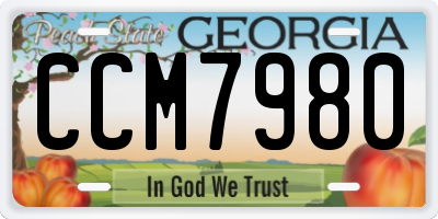 GA license plate CCM7980